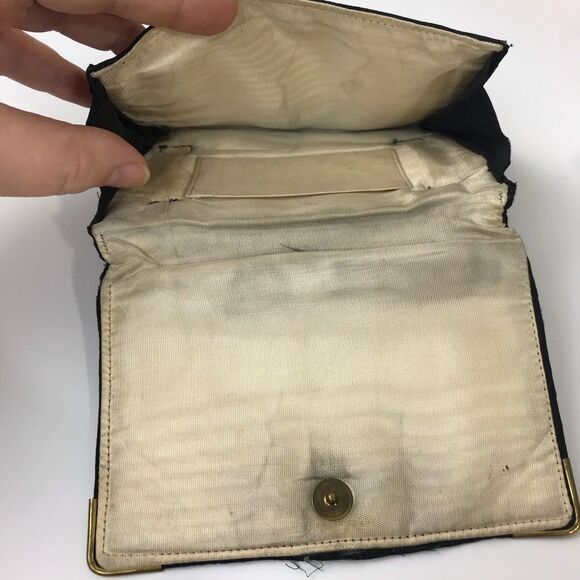 Vintage Floral Petit Point Embroidery Evening Fold-over Wallet Purse - Picture 4 of 9